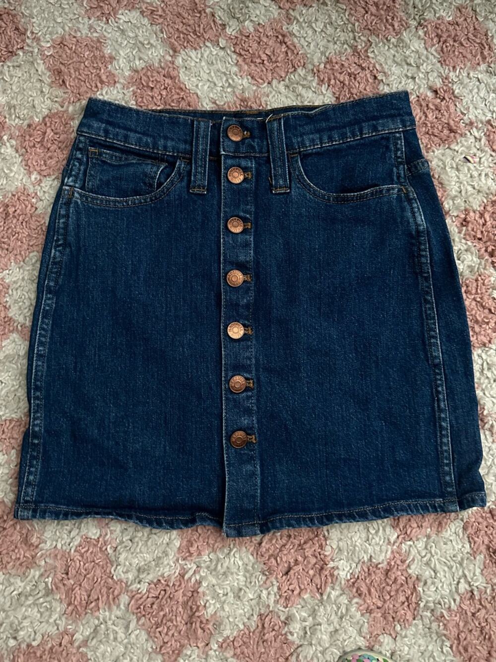 Madewell Denim Button Down Mini Skirt-size 24 Preppy Bohemian